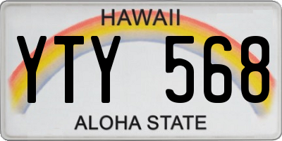 HI license plate YTY568