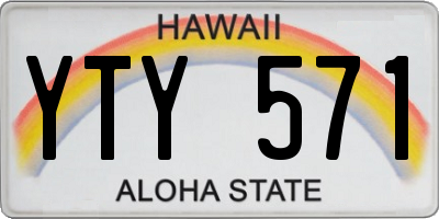 HI license plate YTY571