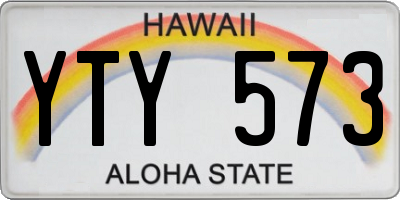 HI license plate YTY573