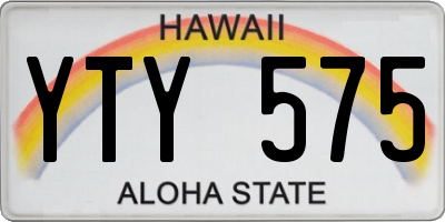 HI license plate YTY575