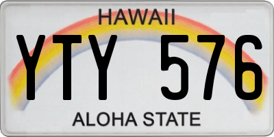 HI license plate YTY576