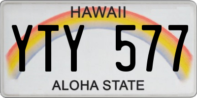 HI license plate YTY577