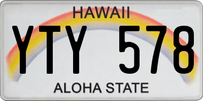 HI license plate YTY578