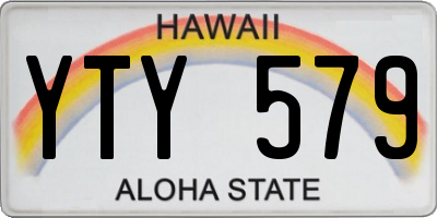 HI license plate YTY579