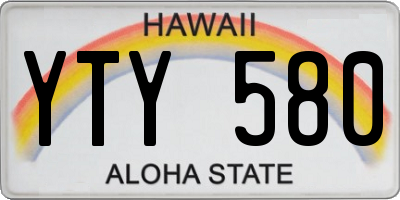 HI license plate YTY580