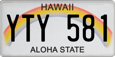 HI license plate YTY581