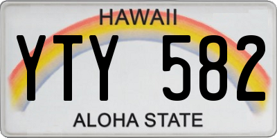 HI license plate YTY582