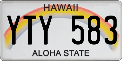 HI license plate YTY583