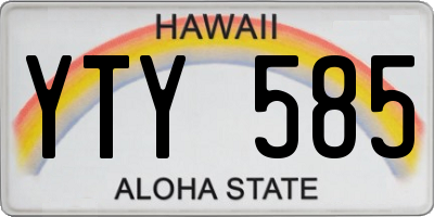 HI license plate YTY585