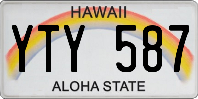 HI license plate YTY587