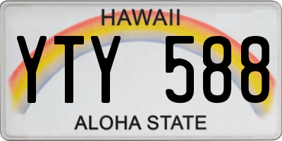 HI license plate YTY588