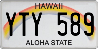 HI license plate YTY589