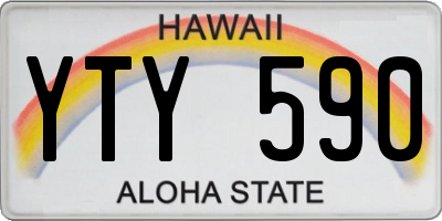 HI license plate YTY590