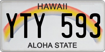HI license plate YTY593