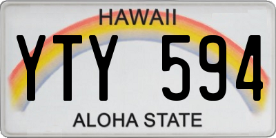 HI license plate YTY594