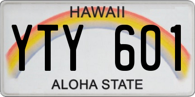 HI license plate YTY601
