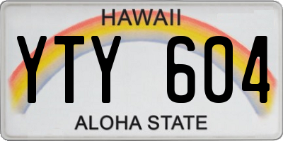 HI license plate YTY604