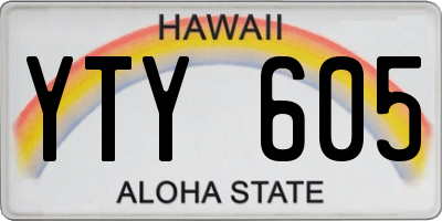 HI license plate YTY605