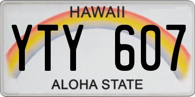 HI license plate YTY607