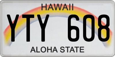 HI license plate YTY608