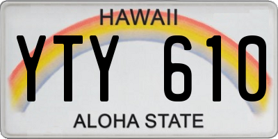 HI license plate YTY610