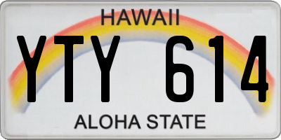 HI license plate YTY614
