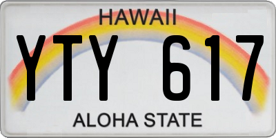 HI license plate YTY617