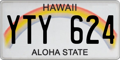 HI license plate YTY624