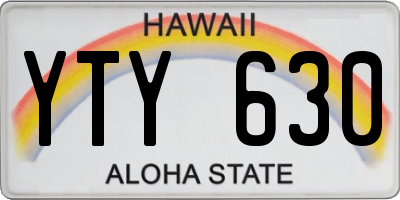 HI license plate YTY630
