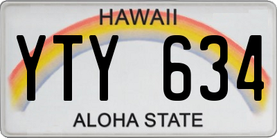 HI license plate YTY634