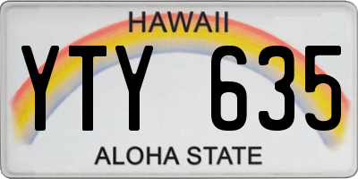 HI license plate YTY635