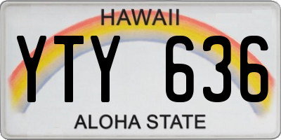 HI license plate YTY636
