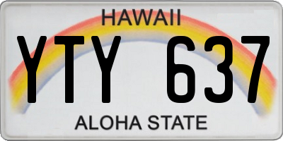 HI license plate YTY637