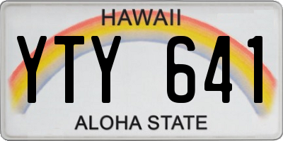 HI license plate YTY641