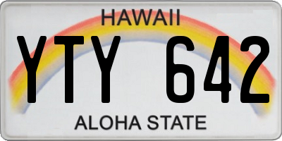HI license plate YTY642