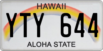 HI license plate YTY644