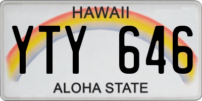 HI license plate YTY646