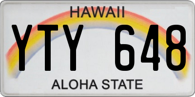 HI license plate YTY648