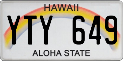 HI license plate YTY649