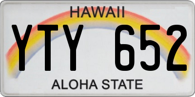 HI license plate YTY652
