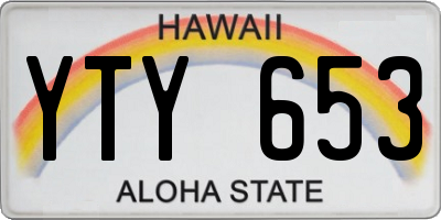 HI license plate YTY653
