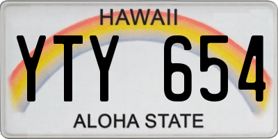HI license plate YTY654