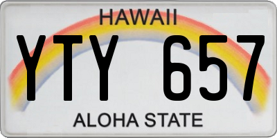 HI license plate YTY657