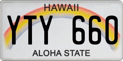 HI license plate YTY660