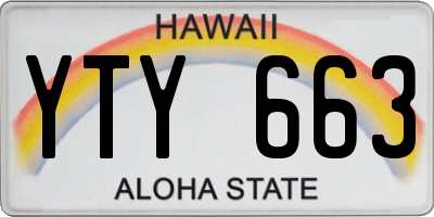 HI license plate YTY663