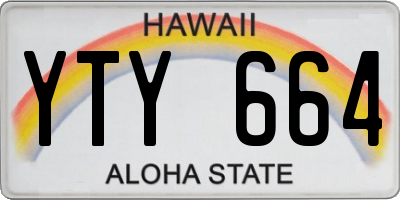 HI license plate YTY664