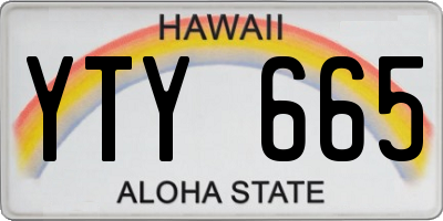 HI license plate YTY665