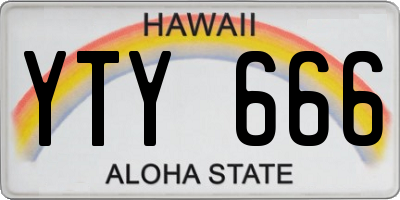 HI license plate YTY666