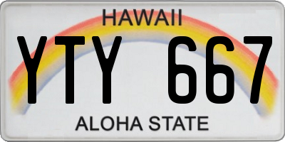 HI license plate YTY667