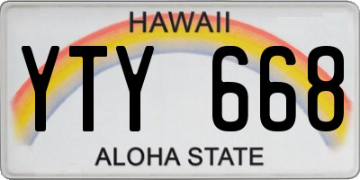 HI license plate YTY668